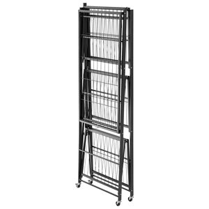 Scaffale Pieghevole a 4 Ripiani 91x53x152 cm, Scaffalatura Metallica con 5 Ruote, Organizzatore Senza Montaggio per Spezie o Altri Oggetti - Product Image 3
