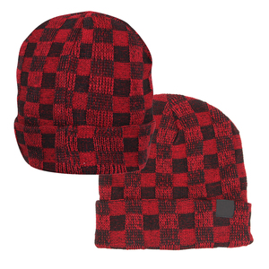 Premium Red Black Check Pattern Knit <b>Cap</b> Soft Warm Casual Outdoor Daily Wear 2026 New Design - Product Image 4