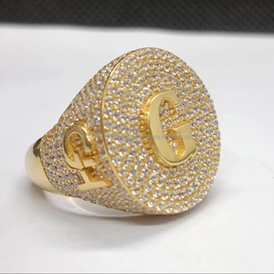 Anillo de Boda y Compromiso Unisex con Moissanita Redonda Engastada, Bañado en Oro Blanco, para Ella y Él - Product Image 2