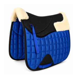 Tapis de selle de luxe pour cheval avec bordure en fausse fourrure de mouton |   Fabrication de tapis de selle en maille respirante - Product Image 1