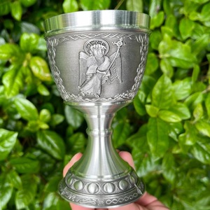 Vintage Brass <b>Goblet</b> Set Handmade Embossed Rose Design 500-1000ml Wedding Wine Cup Metal Round Stemmed Glassware - Product Image 5