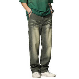 กางเกงยีนส์ทรงหลวมคุณภาพสูง ผ้าถักเนื้อนุ่ม ซักแล้วใส่สบาย ดีไซน์สั่งทำพิเศษ ระบายอากาศได้ดี กันน้ำ สไตล์ลำลอง ขากว้าง สำหรับผู้ชาย - Product Image 2