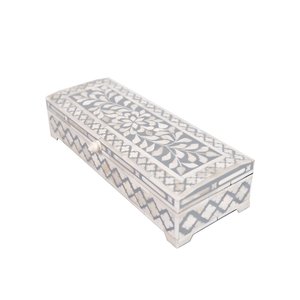 Boîte à bijoux de luxe en os incrusté, fabriquée à la main, écologique, style classique, durable, imperméable, personnalisable pour une décoration royale - Product Image 6