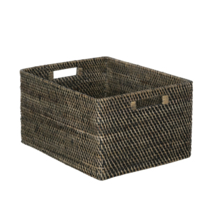 Artex HaiNam <b>Rectangular</b> Natural Rattan Storage <b>Basket</b> With Handles Rustic Multi-Purpose Organizer - Product Image 1