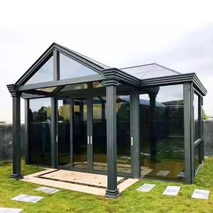 Moderno cuatro estaciones solarium hueco sol casa patio sol marco de aluminio impermeable vidrio terraza acristalada