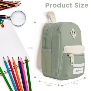 Mini Mochila Unisex Resistente al Agua, Malla de Resina, Gran Capacidad, Lona de Poliéster, Cierre de Cremallera, Marcador de Letras, Bolígrafo, Estudiante - Product Image 5
