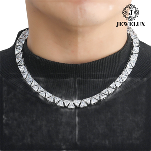 Most Selling Women's Moissanite <b>Statement</b> <b>Necklace</b> 925 Silver Rhodium Plated Triangle Cut Pyramid Design Luxury Wedding Jewelry - Product Image 5