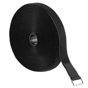 Attaches-câbles réglables de 393,7 pouces avec 50 boucles métalliques, sangles Velcro réutilisables, longueur découpable, accessoire de gestion des câbles - Product Image 5