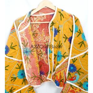 Vêtement artisanal unisexe 100% coton, patchwork matelassé, imprimé bohème vintage, écologique, respirant, col mandarin, automne-hiver - Product Image 4
