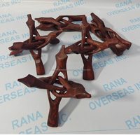 Support trépied pliable en bois écologique pour espaces de méditation, base en cristal, support pour coquillages naturels, sculpté à la main par un artisan