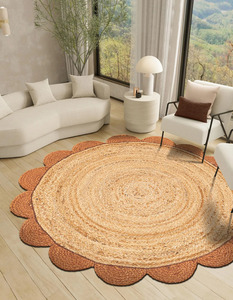 Artisan Handwoven Circular Jute <b>Rug</b> <b>Boho</b> Farmhouse Accent Carpet Decor - Product Image 1
