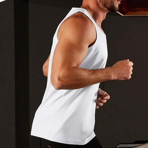 Men's <b>White</b> Solid Color O-Neck <b>Tank</b> <b>Top</b> Breathable Knitted Sleeveless Casual Wear - Product Image 4