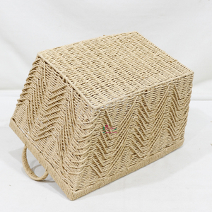 Handmade Eco-Friendly Paper <b>Rope</b> Storage <b>Baskets</b> with Multifunction Design for Home Laundry Storage - Product Image 3