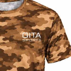 Camiseta Deportiva de Bronce con Estampado de Camuflaje para Hombre, Manga Corta, Cuello Redondo, para Gimnasio, Entrenamiento, Running y Ejercicio - Product Image 5