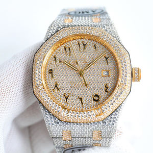 นาฬิกา Mossinate สแตนเลสสตีล VVS มอยส์ซาไนต์ นาฬิกาจักรกลเพชร ผู้ชาย ฮิปฮอป บัสดาวน์ ผ่านการทดสอบเพชร 100% - Product Image 1