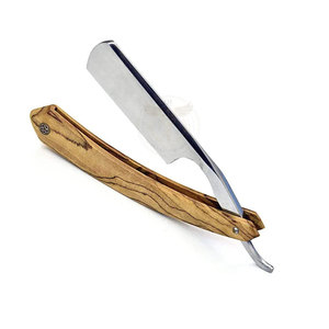 Rasoir professionnel pour hommes multicolores à lame droite avec manche en bois, lame simple pour le rasage - Product Image 6