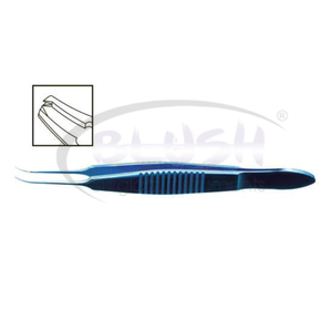 Pinzas de Sutura Castroviejo 1×2 0.5mm Curvas de Titanio, Instrumento Microquirúrgico Oftálmico para Córnea de Blush Surgical - Product Image 3