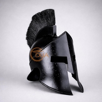 Casque de guerrier médiéval en fer poli noir, calibre 18, inspiré du film 300, pour Noël