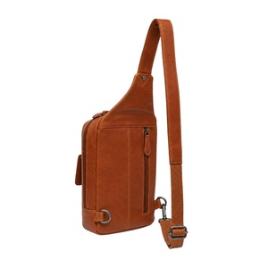 Bolso Bandolera Deportivo de Cuero Genuino Marrón Vintage para Hombre, Modelo 2026, de Piel de Vacuno Crazy Horse, de Fábrica - Product Image 3