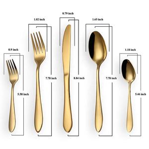 Ensemble de Couverts de Luxe en Acier Inoxydable Doré – Vaisselle et Couverts Commerciaux en Gros, Ensemble Fourchette Cuillère Couteau pour Hôtels et Banquets - Product Image 4