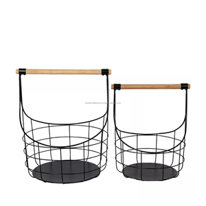 Chic Metal <b>Storage</b> Handmade Iron <b>Storage</b> Basket Black <b>for</b> Kitchen Pantry Cabinets Closet & Garage Shelves by Ambience Lifestyle - Product Image 5