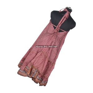Colección de Verano 2026 de Ropa Femenina Estilo Hippie Boho, Vestido Largo de Seda Sari Vintage, Elegante Vestido de Noche sin Mangas para Damas - Product Image 3
