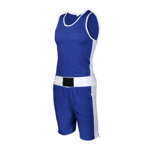 Ensemble de compétition de boxe personnalisé pour hommes, gilet et short de boxe en maille respirante, tenue d'entraînement et de combat OEM, articles de sport - Product Image 5
