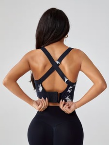 Soutien-gorge de sport longue coupe |   Soutien-gorge de yoga antichoc et de maintien |   Sous-vêtements de sport pour femme à imprimé graphique pour la course à pied et l'exercice - Product Image 4