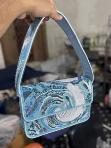 Sac de messager quotidien fait à la main de style bohème pour femmes indiennes Designer perlé soirée Shopping fête pochettes avec fermeture à rabat - Product Image 6