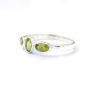 2.0 Grams Three <b>Peridot</b> Gemstone <b>Ring</b> Jewelry with Elegant Design for Everyday Wear Best for Gifts - Product Image 2
