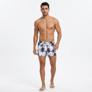 <b>Men's</b> White Print Quick Dry <b>Elastic</b> <b>Waist</b> <b>Shorts</b> Casual Sport <b>Shorts</b> - Product Image 6