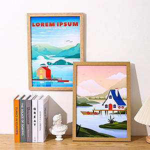 Simple Handmade Wooden Rectangle Photo <b>Frame</b> Tabletop Wholesale <b>A3</b> A4 16-inch Wall-hanging 4K/8K Creative Prints - Product Image 2