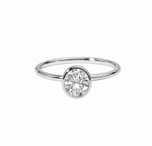 Minimalist Solitaire <b>Ring</b> 10K 14K 18K Solid Gold Oval Cut Lab Grown Diamond Promise <b>Ring</b> <b>Proposal</b> <b>Ring</b> Solitaire Bezel Set <b>Ring</b> - Product Image 3