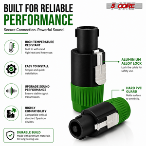 Adaptateur Speakon de haute qualité, connecteur audio mâle pour haut-parleur - Product Image 2