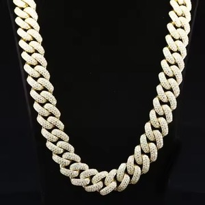 New Luxury Miami Cuban Link Chain Fully Iced <b>D</b> VVS Studded Diamond Tester Check Moissanite Fashion <b>Necklaces</b> - Product Image 1