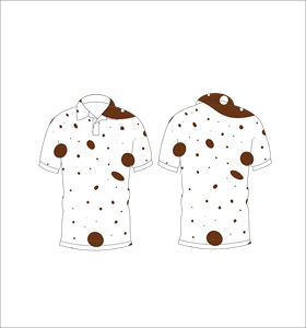 เสื้อโปโลแขนสั้นลายจุดสีน้ำตาลขาวสำหรับผู้ชาย ปกติดกระดุม ใส่สบายในฤดูร้อน - Product Image 6