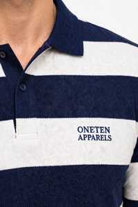 <b>Men's</b> <b>Long</b> <b>Sleeve</b> Polo Shirt Navy <b>White</b> Striped Collar Casual Knitted <b>Top</b> - Product Image 6