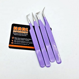 Pinzas de extensión de pestañas con aislamiento de ángulo de 90 grados, punta de volumen puntiaguda, Punta lisa de acero inoxidable, agarre perfecto - Product Image 5