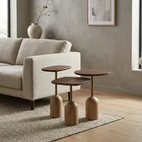 Table basse gigogne moderne et minimaliste, base en bois, plateau en bois, facile à nettoyer, meubles pour la maison