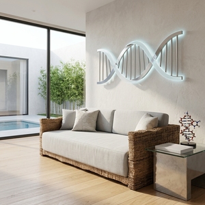 Sofá Doble DNA Moderno Rústico de Madera, Sofá de Dos Plazas Tapizado para Sala de Estar, Diván con Estructura de Madera Orgánica de Borde Natural - Product Image 3