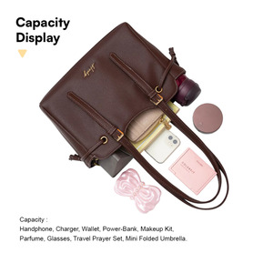 กระเป๋าถือผู้หญิงทรงบอสตัน รุ่นคลาสสิค Hody TASHA BAG ขนาด 10.6 นิ้ว หนังสังเคราะห์คุณภาพพรีเมียม ปิดด้วยซิป ซับในผ้าซาติน กระเป๋าสะพายลำลอง สองช่อง - Product Image 6
