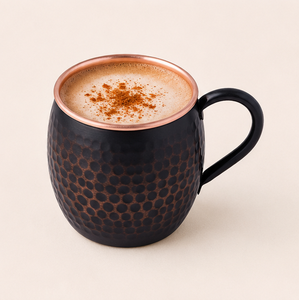 Handcrafted Copper Moscow Mule <b>Mugs</b> Set Matte Black Antique Finish with Rose <b>Gold</b> Rims Premium Hammered Drinkware for Beer - Product Image 6