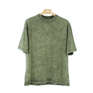 Breathable Short Sleeve Acid Wash <b>T</b>-<b>Shirts</b> Polyester/Cotton Knitted Oversized Drop Shoulder Customizable High Quality <b>T</b> <b>Shirt</b> - Product Image 1
