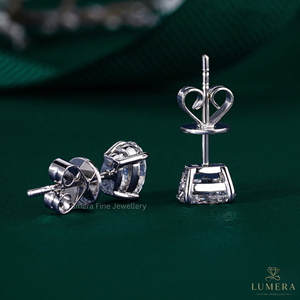 Oval Shaped Lab Grown Diamond Solitaire Stud <b>Earrings</b> 4 Prong Set Screw Back <b>Earrings</b> Gold Jewelry <b>Earrings</b> For Birthday Gift - Product Image 3