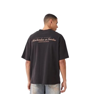 Oversized Retro 100% Cotton <b>Men's</b> <b>T</b>-<b>Shirts</b> High Quality Printed Custom Logo Loose Fit Street Style Custom Designs High GSM <b>Shirt</b> - Product Image 1