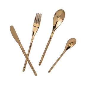 ชุดช้อนส้อมโทนสีทองเข้มเหมาะสำหรับบุฟเฟ่ต์งานอีเวนต์ขนาดใหญ่ของรีสอร์ทห้องรับประทานอาหารบริการจัดเลี้ยงในบ้านชุดเครื่องใช้บนโต๊ะอาหาร - Product Image 1