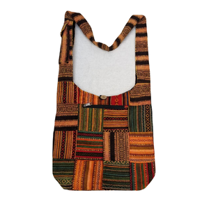 Bolso Bandolera Casual de Hip-Hop con Rayas, Flores Bordadas, Cierre de Cremallera, Ecológico, Ligero, de Algodón Suave - Product Image 6