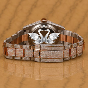 OEM ODM Custom Logo Luxury Moissanite Diamond Watch Men Full Pave VVS Stones Stainless Steel Bracelet Wristwatch - Product Image 4