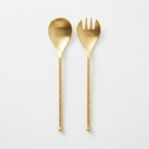 Ensemble de cuillères et fourchettes à salade en acier inoxydable plaqué or, design moderne, manche en forme de feuille, pour la maison, les restaurants et les hôtels - Product Image 6