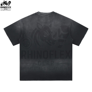 T-shirt unisexe en jersey de coton respirant, coupe ample, avec logo imprimé, manches courtes, grande taille, style décontracté, épaules tombantes, couleur unie - Product Image 2